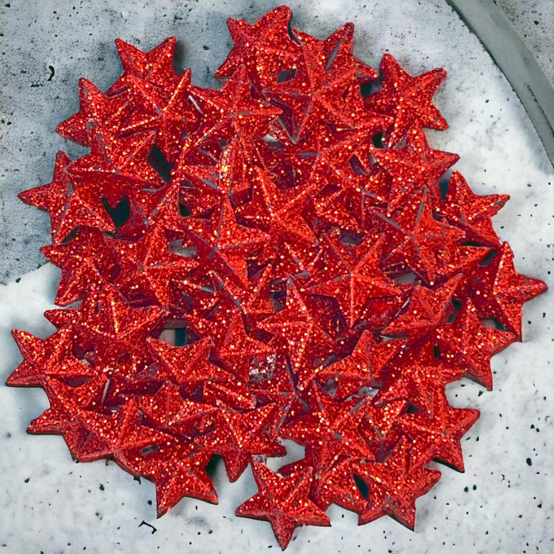 MIJOMA 3D-Glitzersterne Streudeko - Tischdekoration für festliche Anlässe, Weihnachten, Geburtstag,