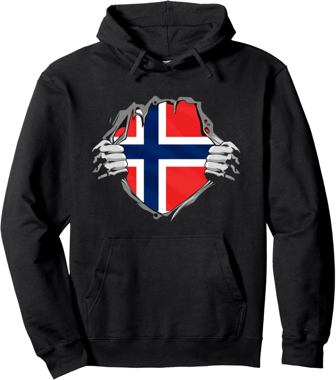 Norwegische Flagge Norwegen Pullover Hoodie