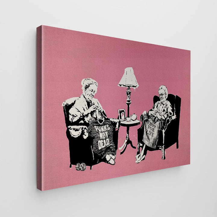 Giallobus - Gemälde - Banksy - - Standardleinwand - 140x100-24 - Nonne - Bereit zum Aufhängen - Mode