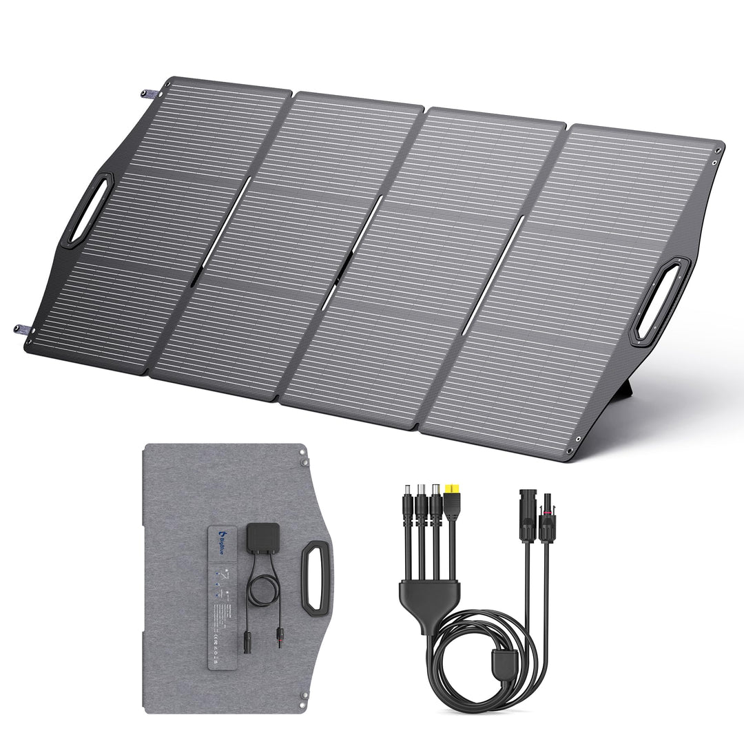 [N-Type Solarzelle] BigBlue 200W Solarpanel ETFE, Faltbares Solarmodul mit 5 Anschlussart für Tragba