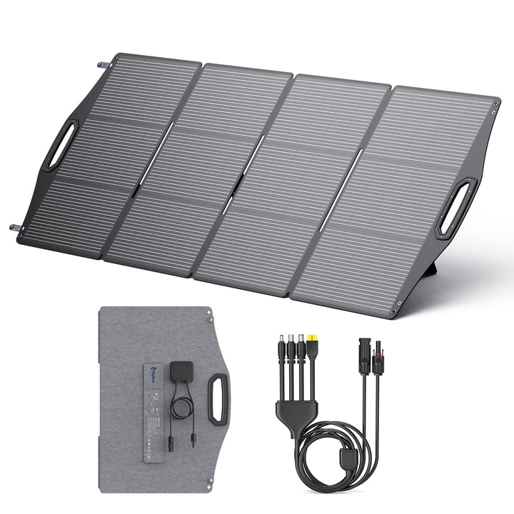 [N-Type Solarzelle] BigBlue 200W Solarpanel ETFE, Faltbares Solarmodul mit 5 Anschlussart für Tragba
