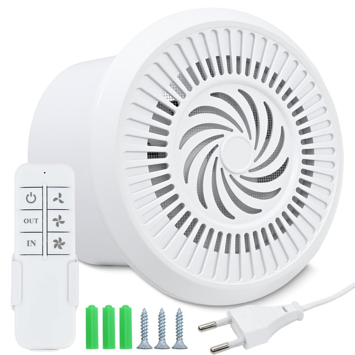 150mm Abluftventilator 280m³/h 15W Badlüfter, Zwei-Wege-Umkehrventilator mit 3 Geschwindigkeiten ein