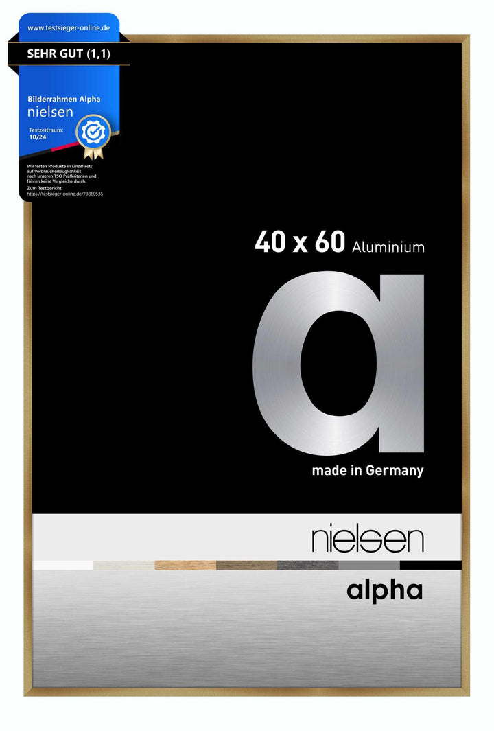 nielsen Aluminium Bilderrahmen Alpha, 40x60 cm, Brushed Amber Brushed Amber 40 x 60 cm, Brushed Ambe