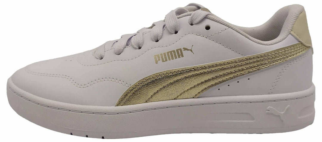 PUMA Damen Court Lally Metallic Whisper Sneakers 38 EU White Gold, 38 EU White Gold
