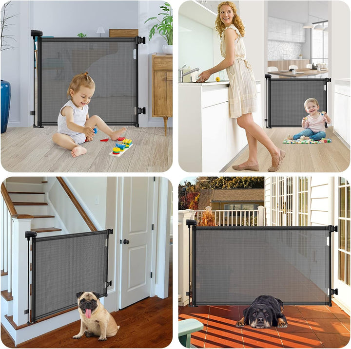 Treppenschutzgitter Ausziehbare für Babys,0-140cm,83cm Hoch Baby Absperrgitter Treppenschutzrollo,Ei
