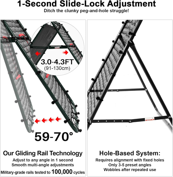 Doppelseitige Rebounder Net Fussball Training Ausrüstung, 100/120/180cm, Fussball Tor Kickback Ziel