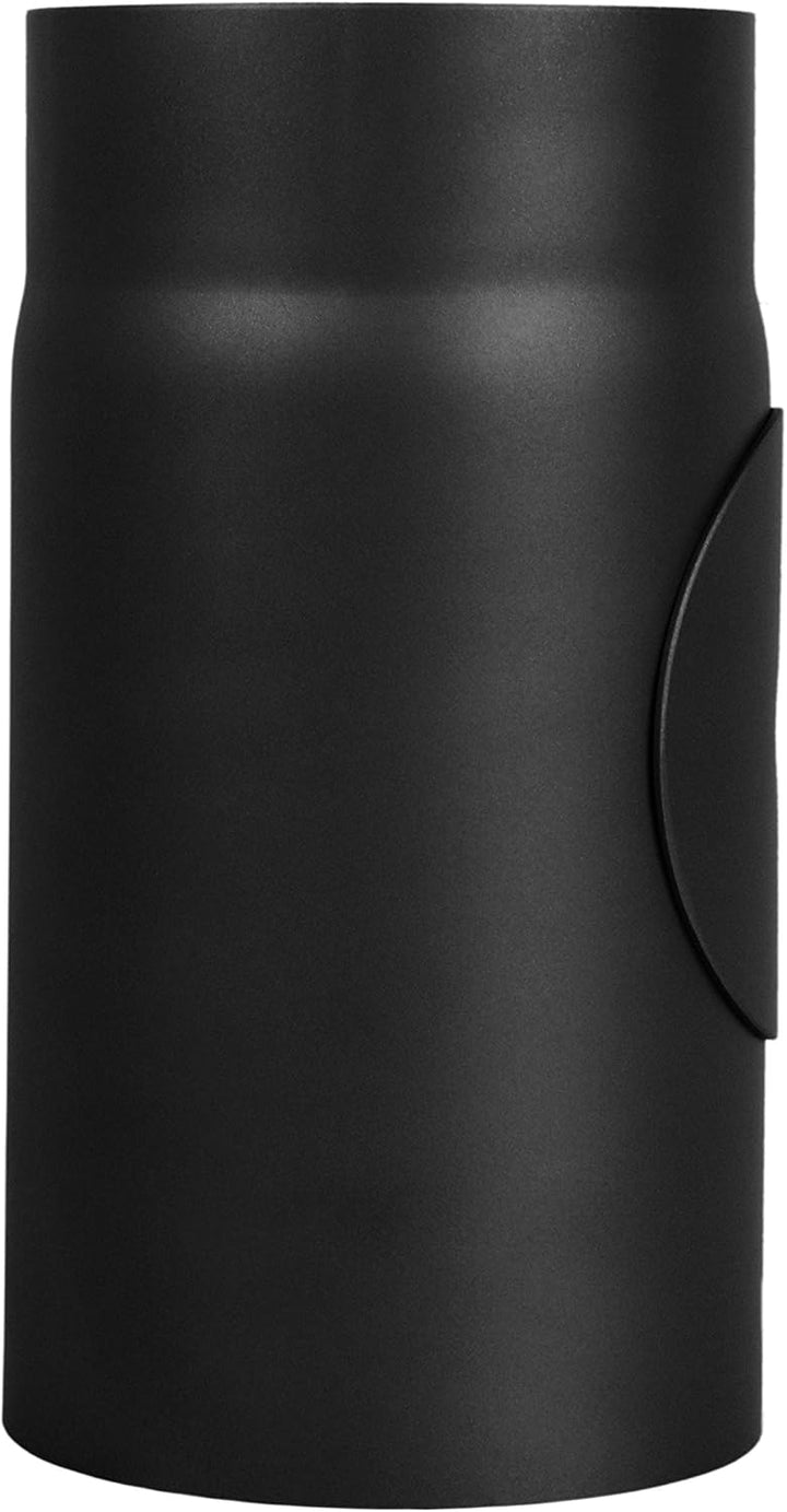 LANZZAS Ofenrohr 250 mm mit Tür, im Durchmesser, DN Ø 150 mm, Farbe: schwarz-metallic - weitere Rohr
