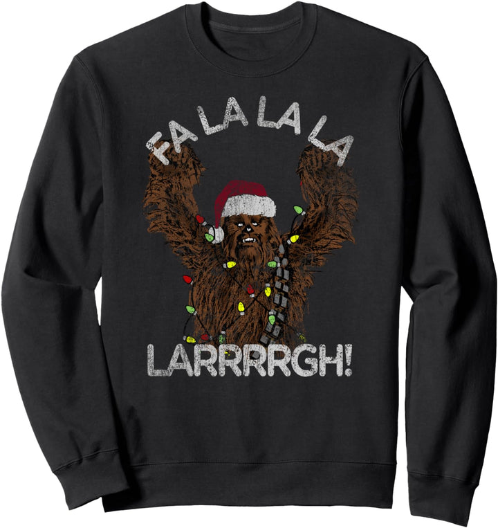 Star Wars Chewie Fa La La La Holiday Text Sweatshirt