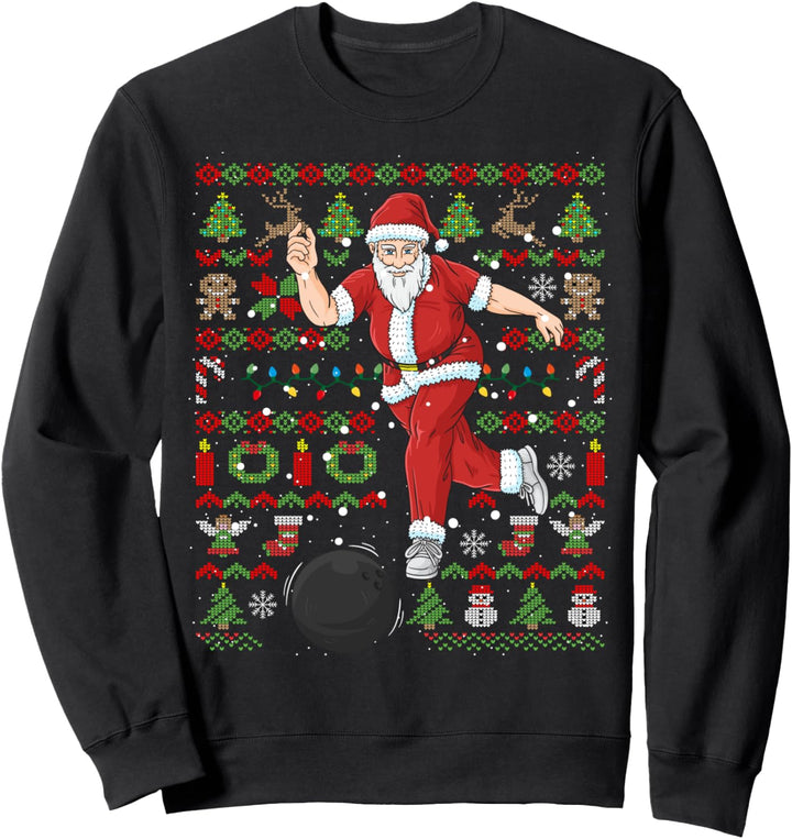 Ugly Christmas Bowling Weihnachtsmann Weihnachten Geschenk Sweatshirt