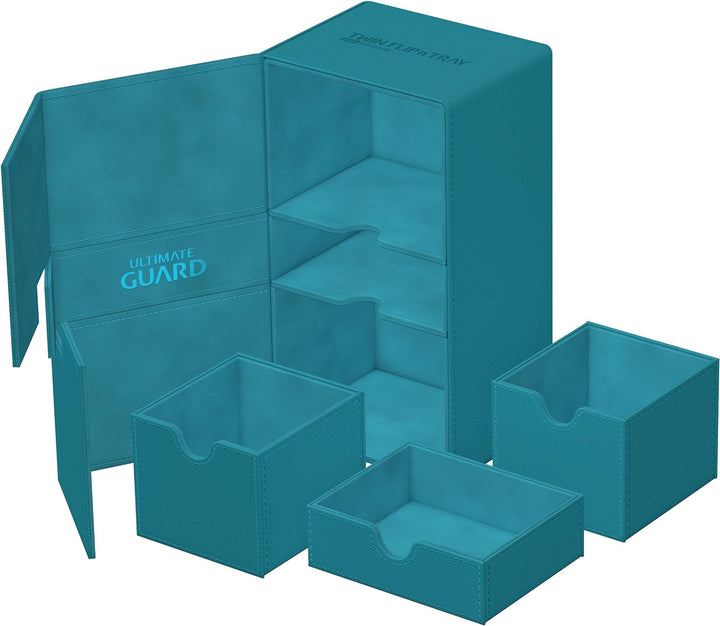 Ultimate Guard Twin Flip`n`Tray 200+ XenoSkin Monocolor Petrolblau, Petrolblau