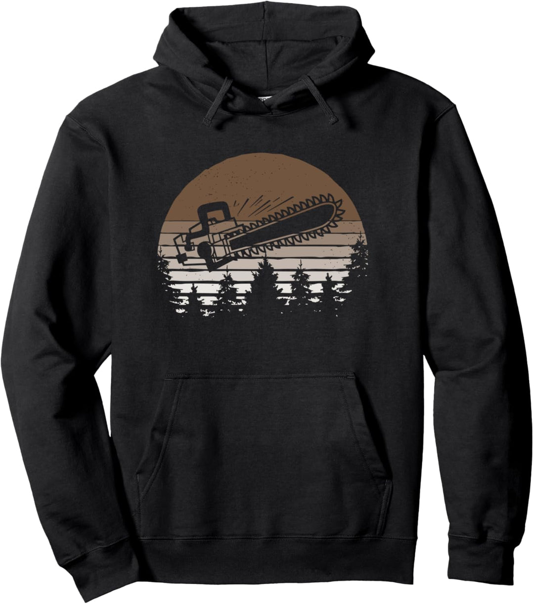 Retro Motorsäge Wald Kettensäge Holz Holzfäller Pullover Hoodie