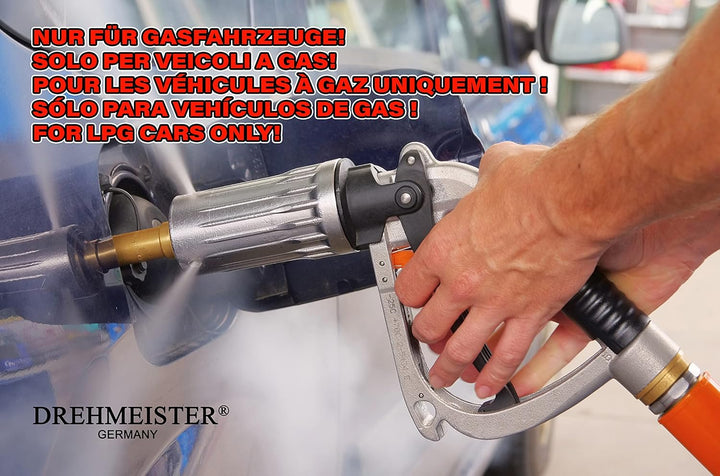 Drehmeister LPG Adapter Set M10 lang - für Gasfahrzeuge - Tankadapter mit Etui - Alle Europa Autogas