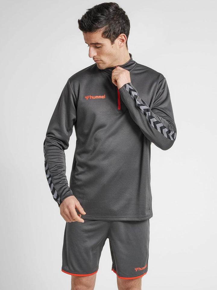 hummel Herren Authentic Half Zip Sweatshirt, Asphalt