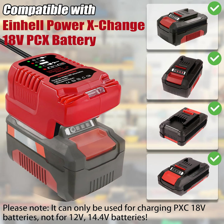 PXC Ladegerät für Einhell 18V Batterie, Cordless Tool Akku Ladegerät Power X-Change Schnellladegerät