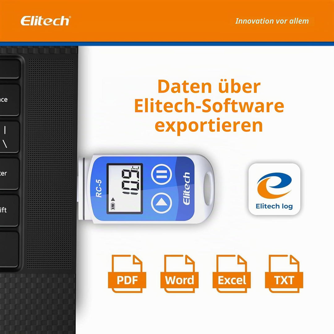 Elitech RC-5 Temperatur Datenlogger - Mini USB Temp Rekorder Interner Externer Sensor Hohe Genauigke