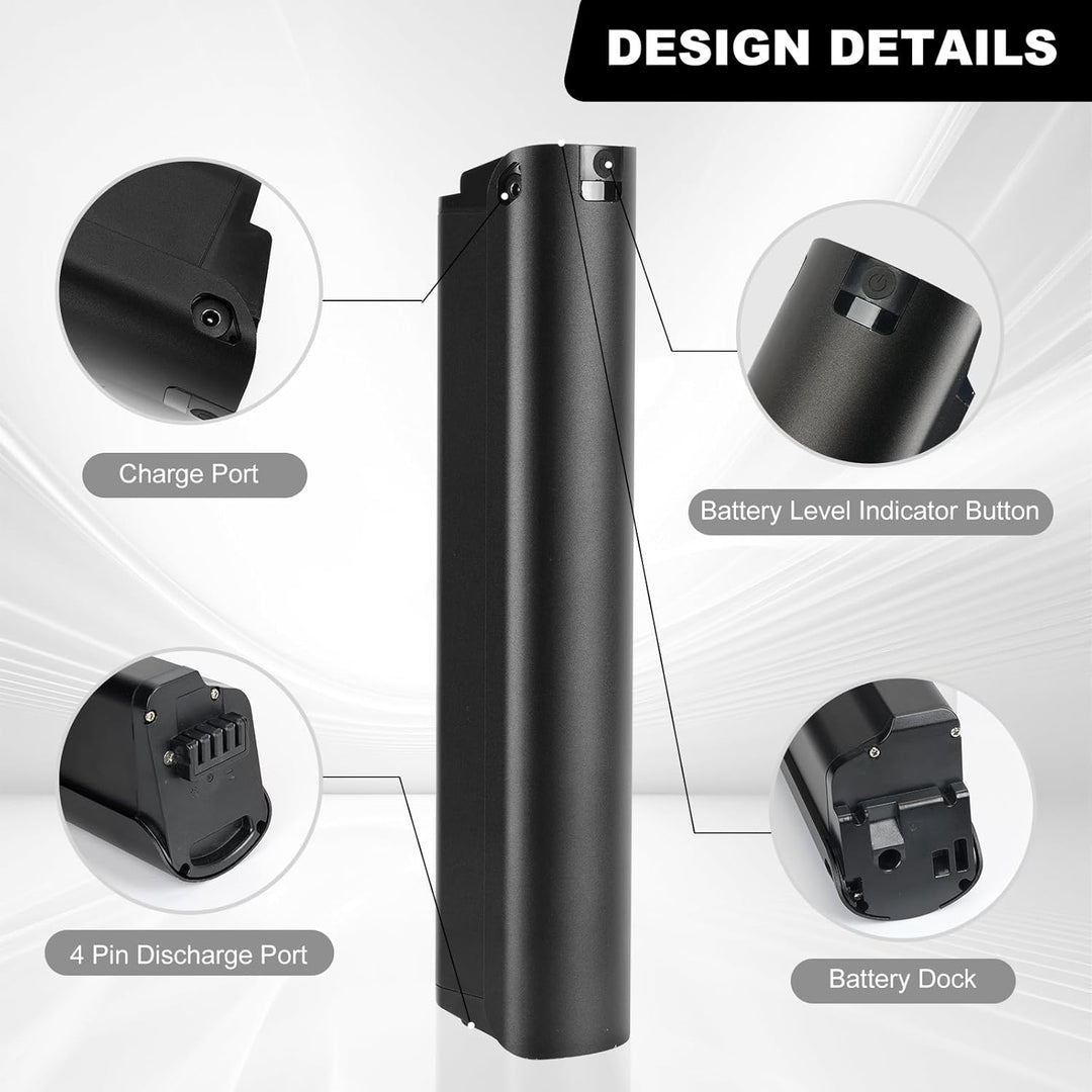 Ebike Akku 36V 15Ah Lithium-Ionen-Akku mit Ladegerät für 500W 350W 250W Motor, Umrüstsatz für Elektr