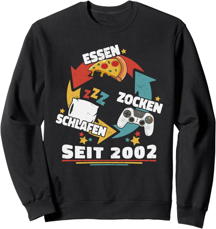 2002 Geboren 22 Geburtstag Herren Damen Jahrgang 2002 Gamer Sweatshirt