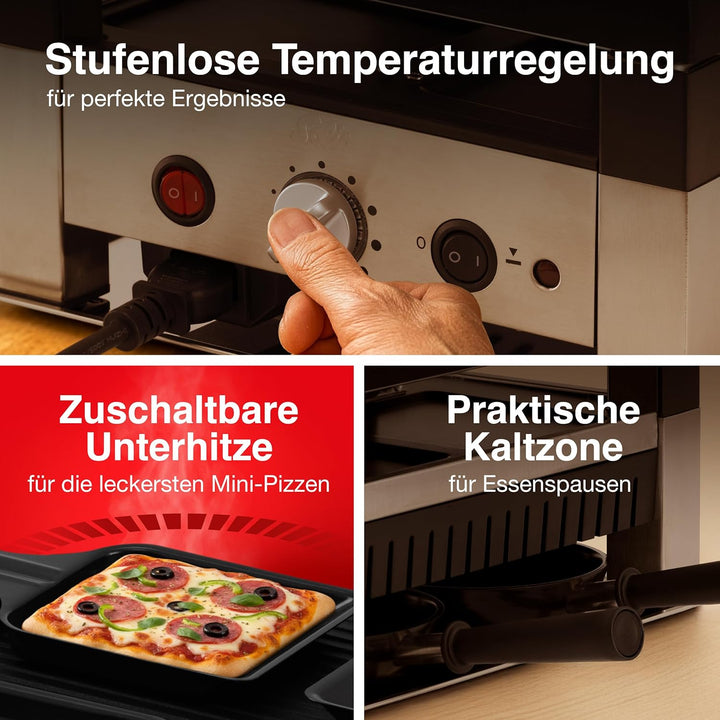 Solis 5in1 Tischgrill mit 1400 W, Elektrischer Grill für 8 Personen, Indoor Grill mit Raclette- und