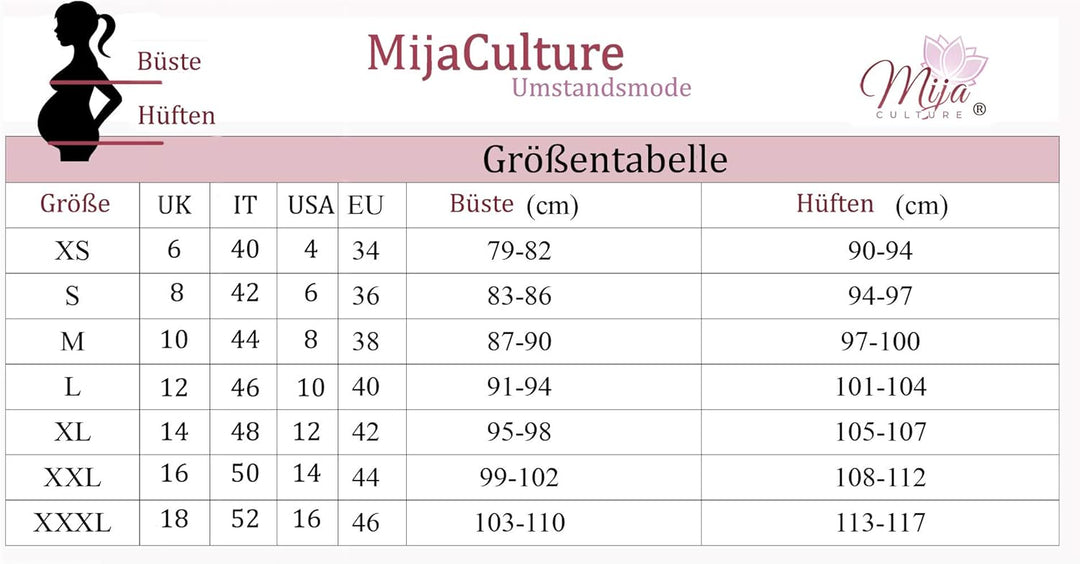 MijaCulture 3 in1 Geburtskleid Stillnachthemd Umstandsnachthemd 4128 L Schwarz / Herzen, L Schwarz /