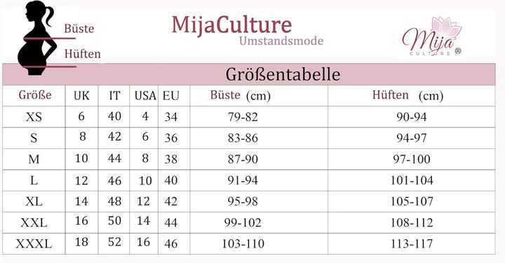 MijaCulture 3 in1 Geburtskleid Stillnachthemd Umstandsnachthemd 4128 L Schwarz / Herzen, L Schwarz /