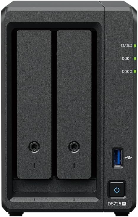 Synology DS725+ Bundle 16TB Western Digital (WD Red Plus 2X 8TB) 2 Bay Plus Serie mit Ryzen R1600, 4