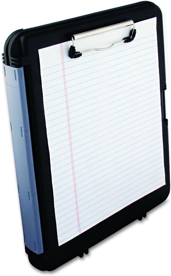 Saunders WorkMate II Klemmbrett, Schwarz mit grauen Scharnieren, Kunststoff, Aufbewahrung – Briefgrö