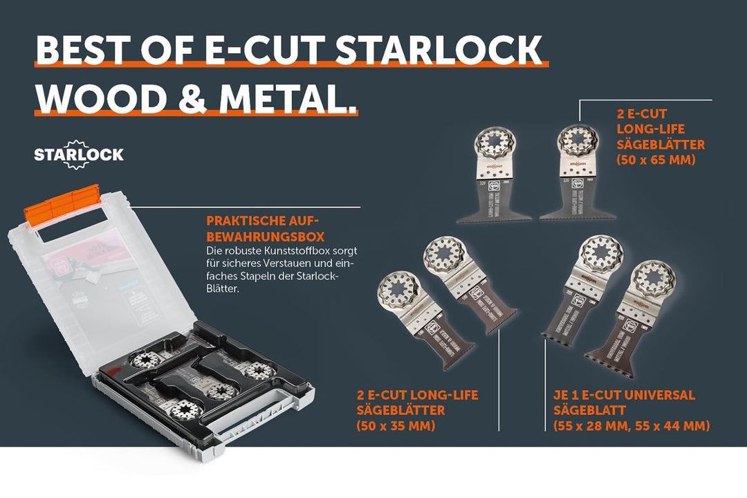FEIN Best of E-Cut | Starlock | Wood & Metal | Zaagbladenset | 6-delig