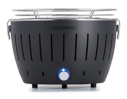 LotusGrill S Small Kompakt Anthrazitgrau der raucharme Holzkohle-/Tischgrill Stromversorgung via USB