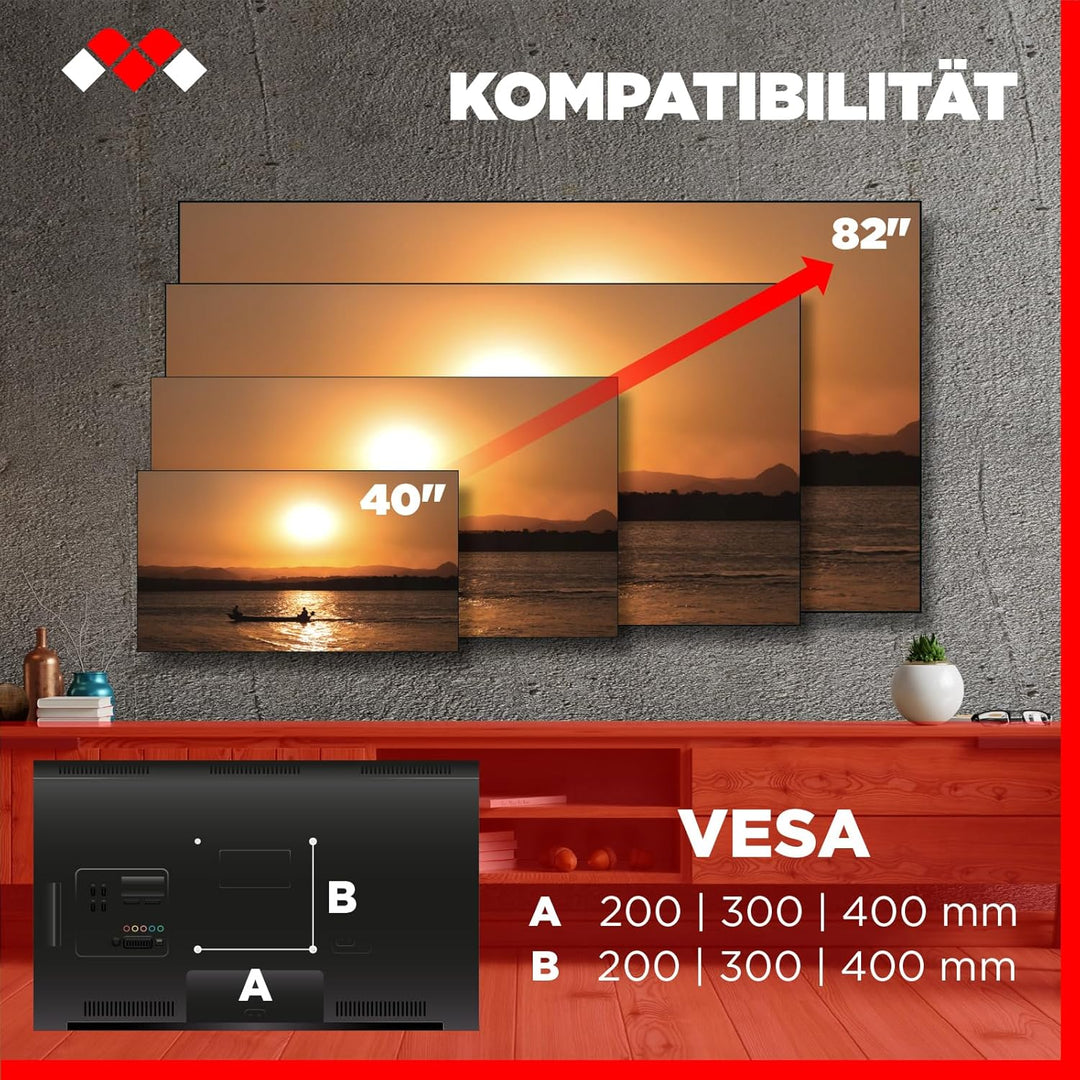 Meliconi Space System FULLMOTION 400, TV-Wandhalterung mit Arm und Doppelrotation, Wandhalterung für