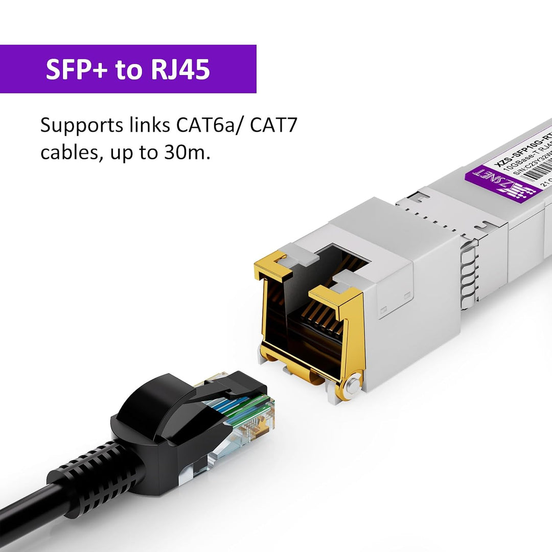 10G SFP+ auf RJ45 Modul, 1/2,5/5/10 Gb Multi-Rate 10GBASE-T Module, unterstützt Cat6a/7 bis zu 30m,