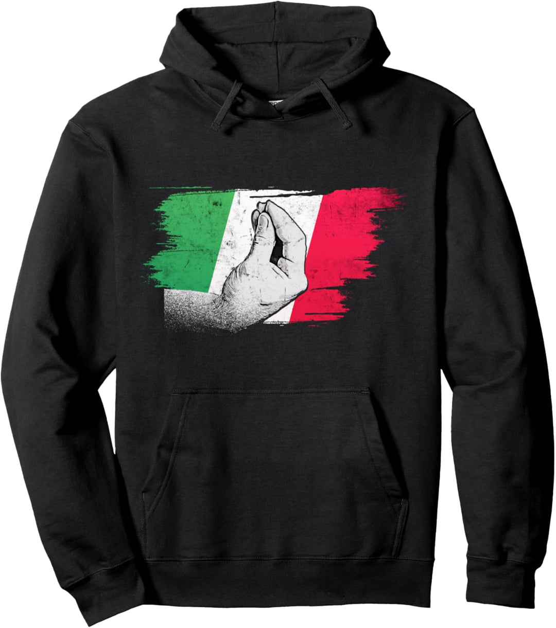 Italienische Flagge mit italienischer Handgeste capisci? Pullover Hoodie