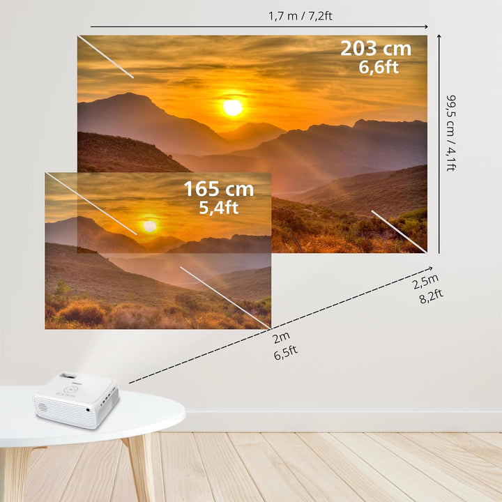 Philips NeoPix 200, Beamer Full HD 1080p, hoher Kontrast, mehrere Bildkorrekturen für eine flexible