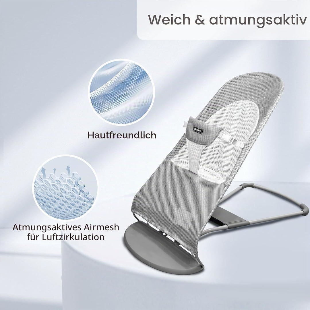 Stoffsitz für Babywippe – Bezug für Babywippe, Balance, weich und glücklich, belüftetes Netzgewebe,