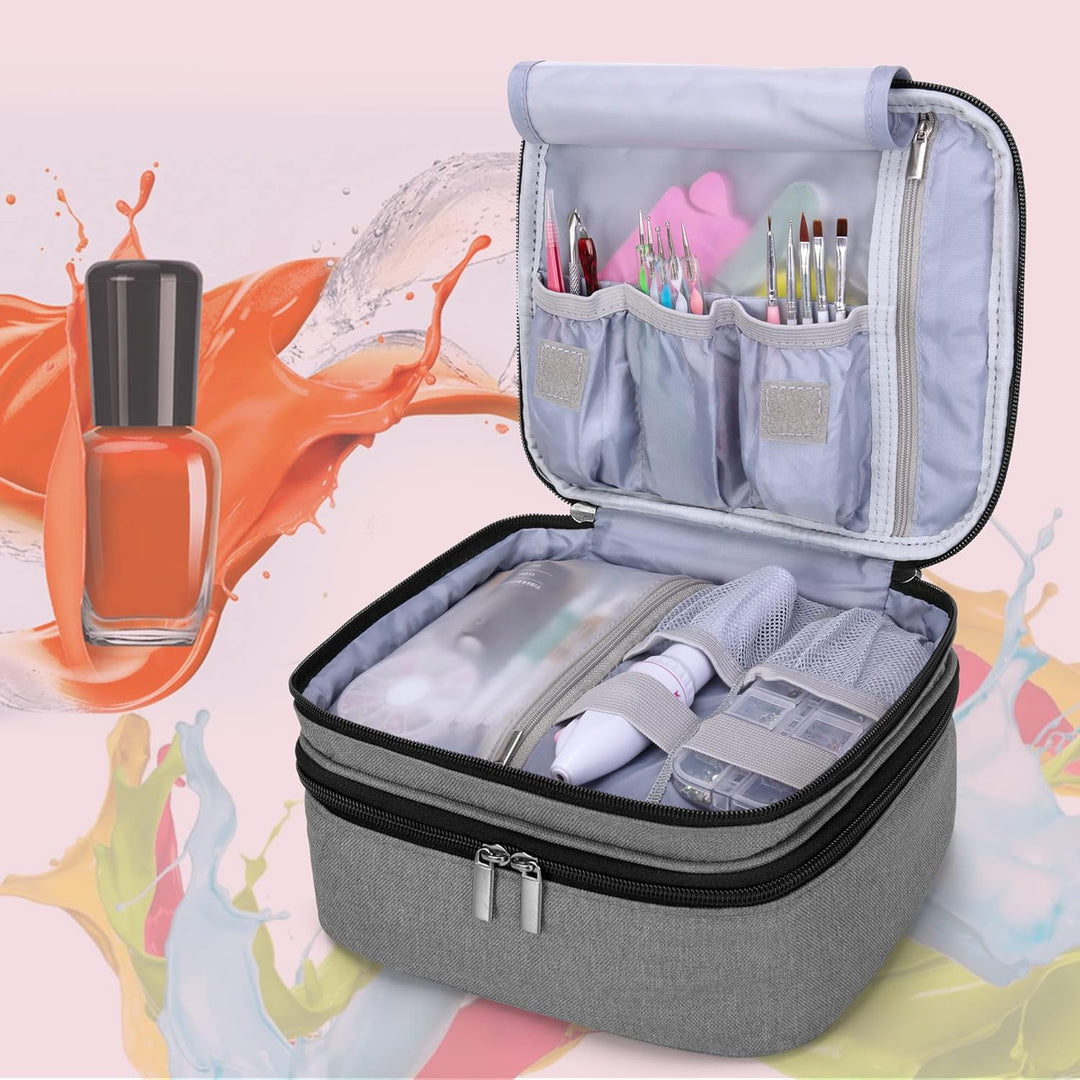 Luxja Aufbewahrungsbox für Nagellack, Organizer, Aufbewahrung für Nagellack, Grau