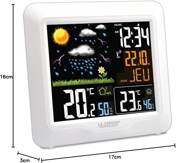La Crosse Technology - WS6820 Funk-Wetterstation mit farbigem LCD-Display - Weiss