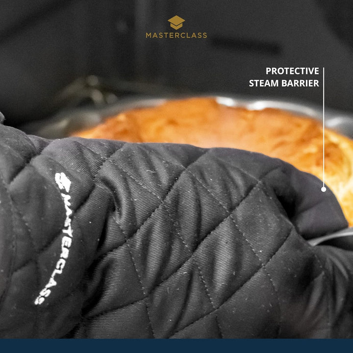 MasterClass Deluxe Professional Schwarzer Handschuh für einen Backofen, Schwarz Ofenhandschuh, Ofenh