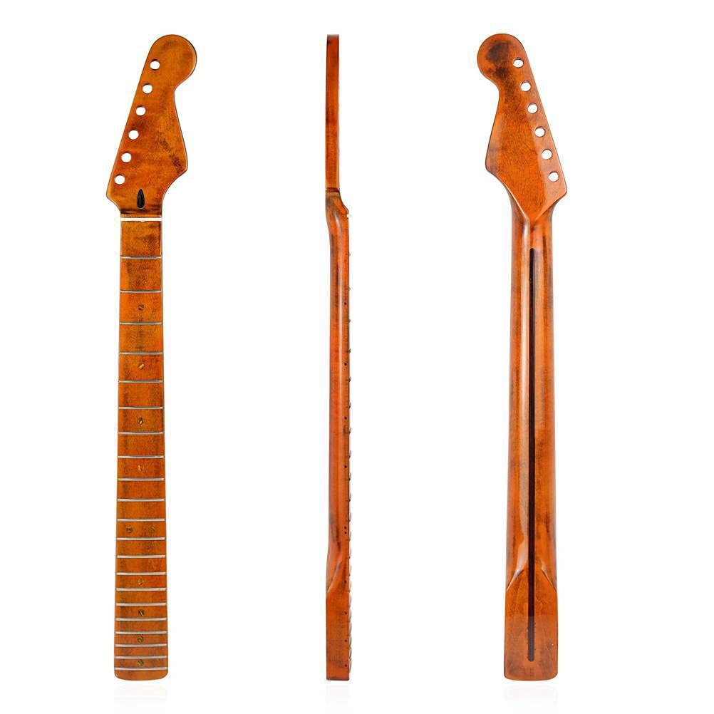 BTSEURY 22 Bünde E-Gitarre Hals Ahorn Gitarre Hals Griffbrett kompatibel für ST E-Gitarre