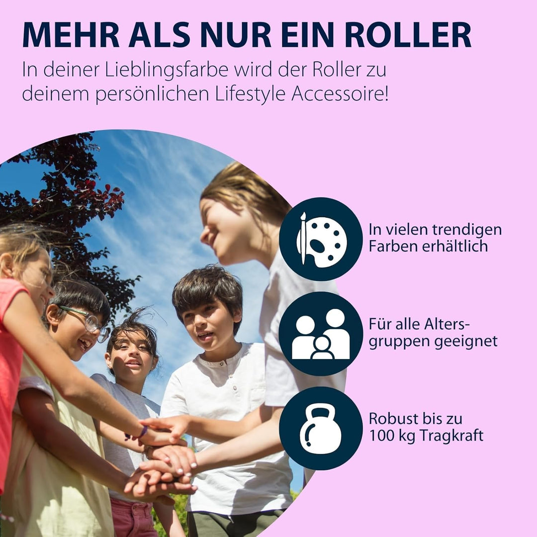 HUDORA BigWheel Pure Scooter - Stabiler Aluminium-Roller mit Ständer - Höhenverstellbarer &amp; zusammen