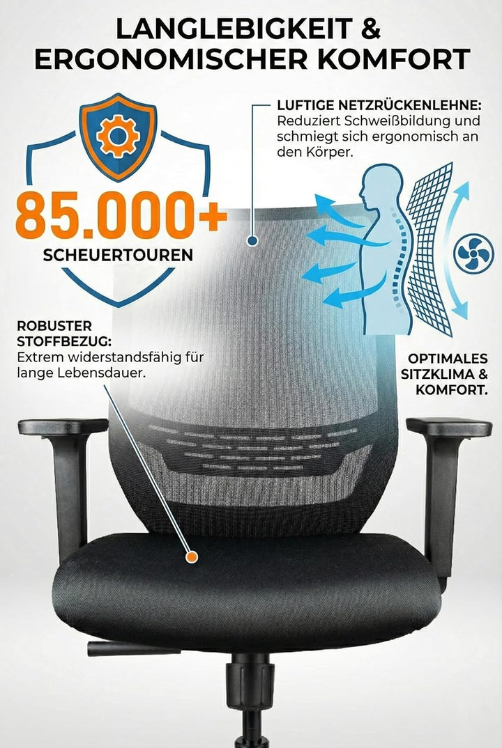 Start, Bürostuhl, für Einsteiger, Unternehmen, Start-Ups, viele ergonomische Funktionen, ergonomisch