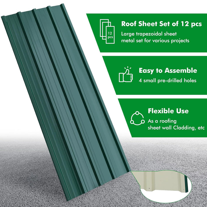 12x Trapezblech 7 m², 110 x 45 cm, Metal Verzinkt Rostresistent Wetterfest Profilblech Dachblech Wel