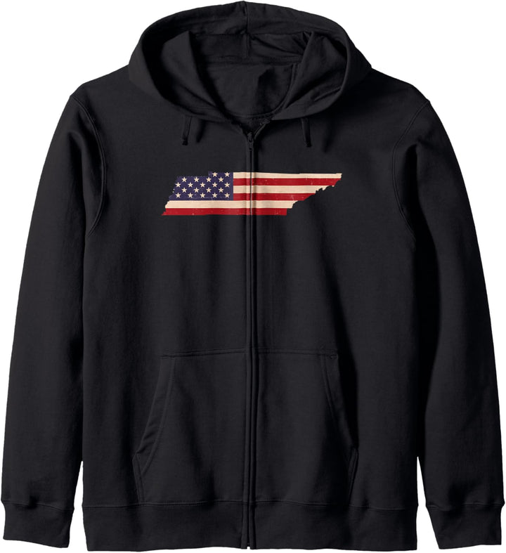 Tennessee American Flag Vintage Kapuzenjacke