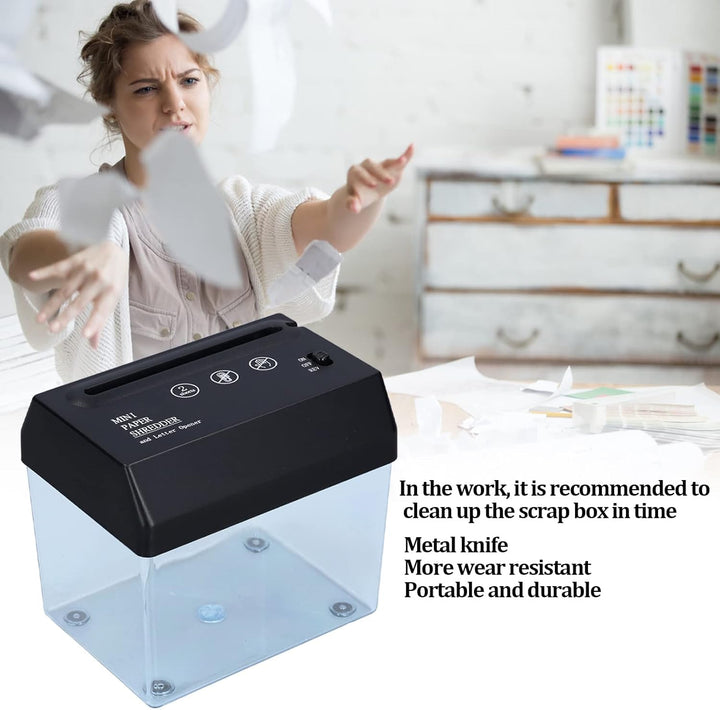 Aktenvernichter Klein, Papierschredder für 2 Blätter A6 Papier oder 1 Blatt A4 Klapppapier USB Elekt