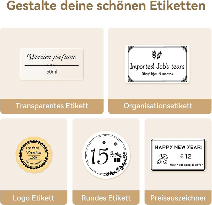 NIIMBOT Etiketten für B1 B1Pro B2 B2Pro B21 B21Pro B31 B3S K3 Etikettendrucker, 10 * 20mm/4L 300 Eti