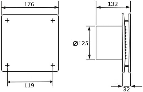 Bad-Lüfter Ventilator Wandlüfter 100 125 150 VENTS LD /LDA (Weiss, Ø 125)