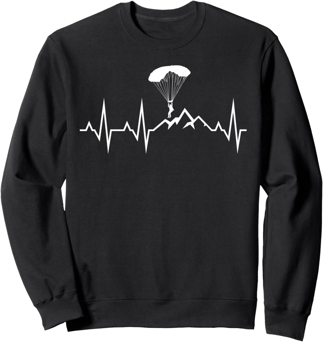 Paraglider Herzschlag Lustiges Gleitschirmfliegen Fallschirm Sweatshirt