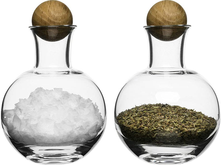 Sagaform Servier Set mit Holzkugel, SF 5016554, Glas, 8.0x8.0x12.0 cm Gewürz-/Kräuterflaschen, Gewür