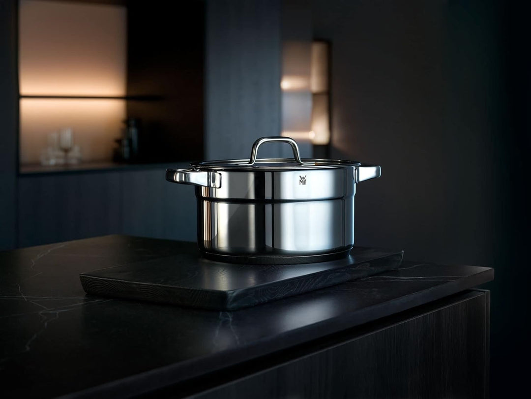 WMF Compact Cuisine Topfset Induktion 4-teilig, Kochtopf Set mit Glasdeckel, Cromargan Edelstahl pol