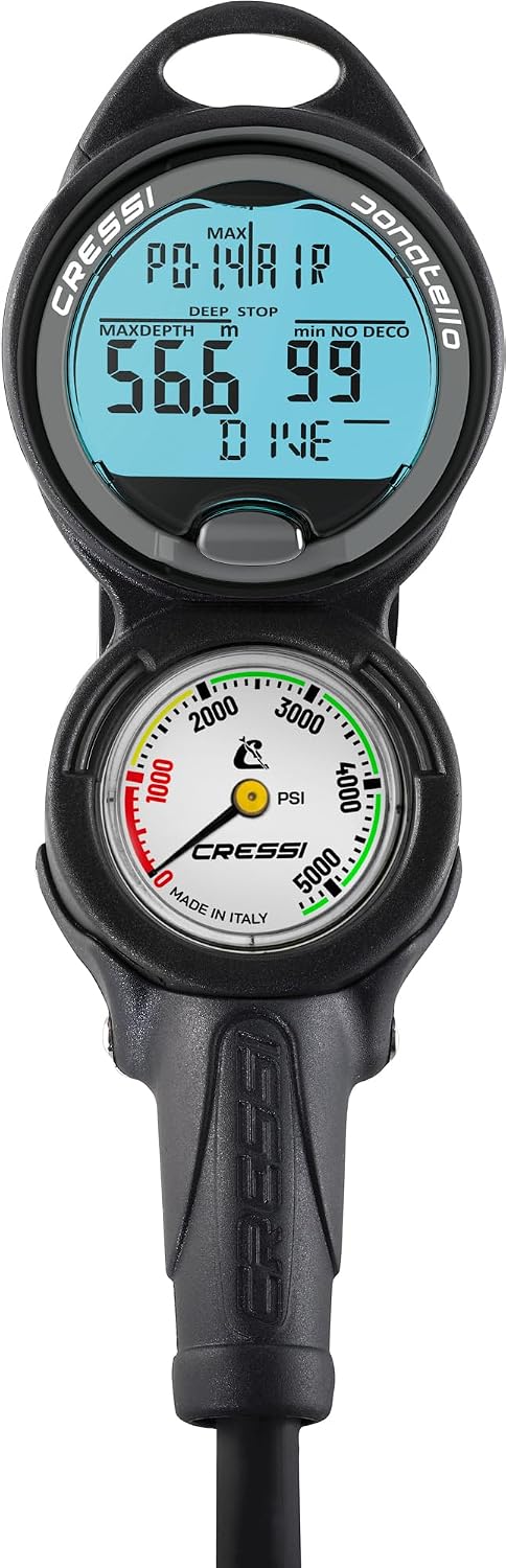 Cressi Unisex-Adult Donatello Console 2 PSI, Schwarz