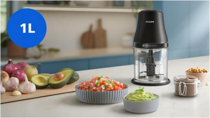 Philips HR1501/00 Food Chopper, PowerChop Technology, 450 W, 2 speed settings
