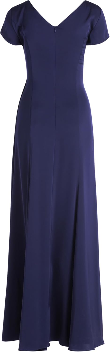 Vera Mont Damen Abendkleid mit Volant 40 Blau, 40 Blau